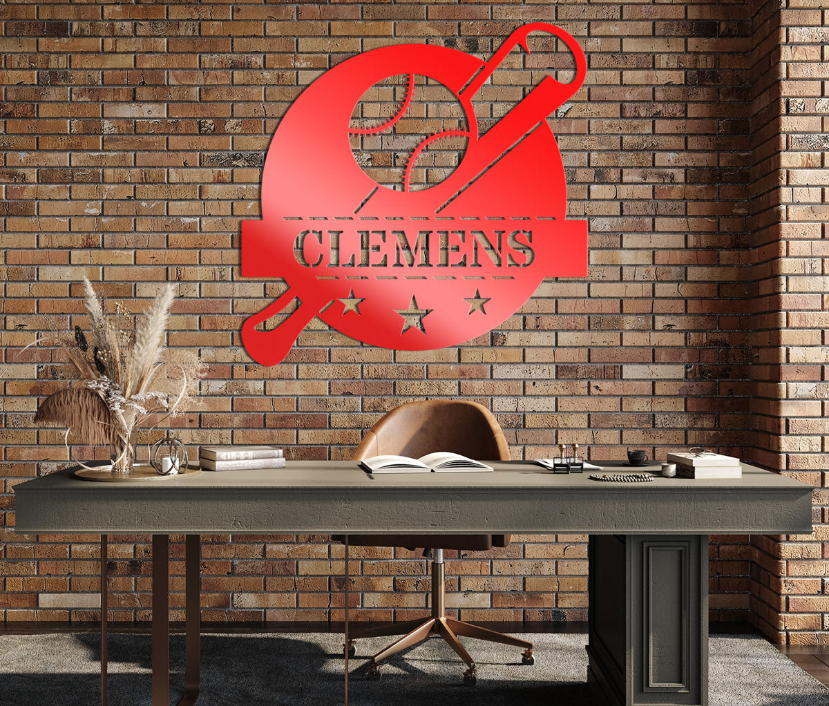 Baseball Monogram Sign