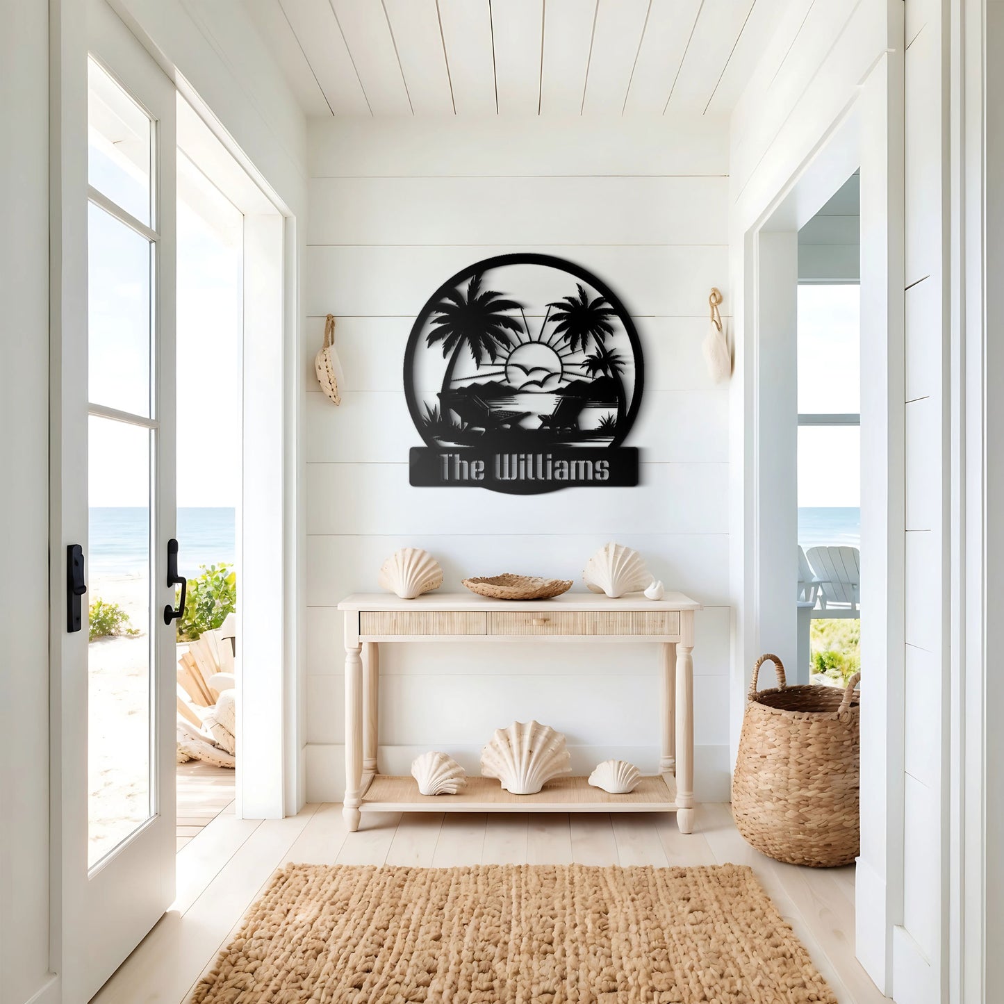 Beach View Metal Sign