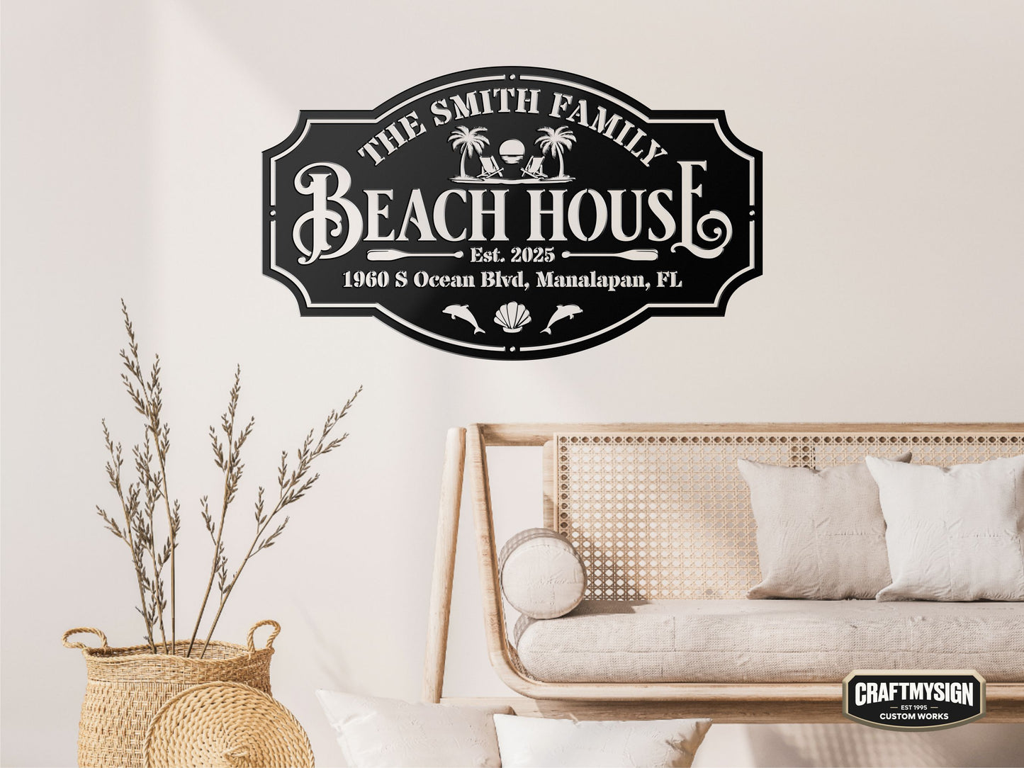 Beach House Metal Sign
