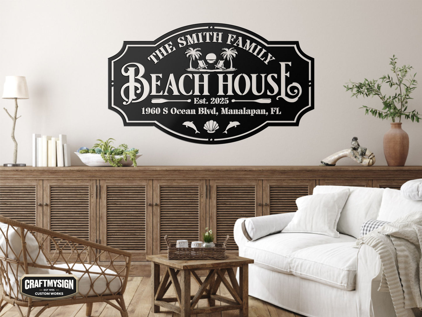 Beach House Metal Sign