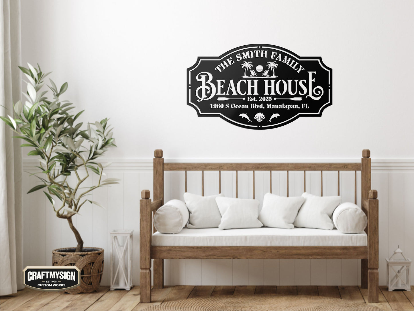 Beach House Metal Sign