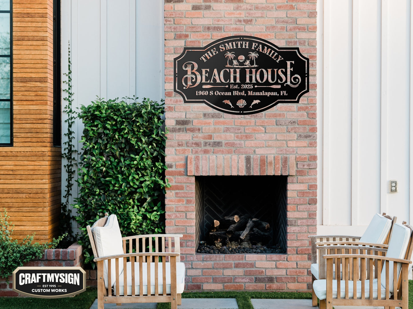 Beach House Metal Sign