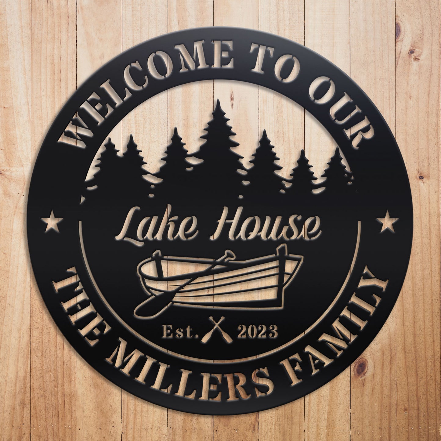 Boat Lakehouse Metal Sign
