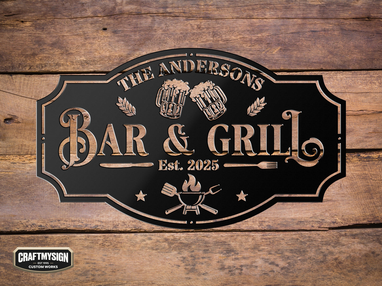 Bar & Grill Metal Sign