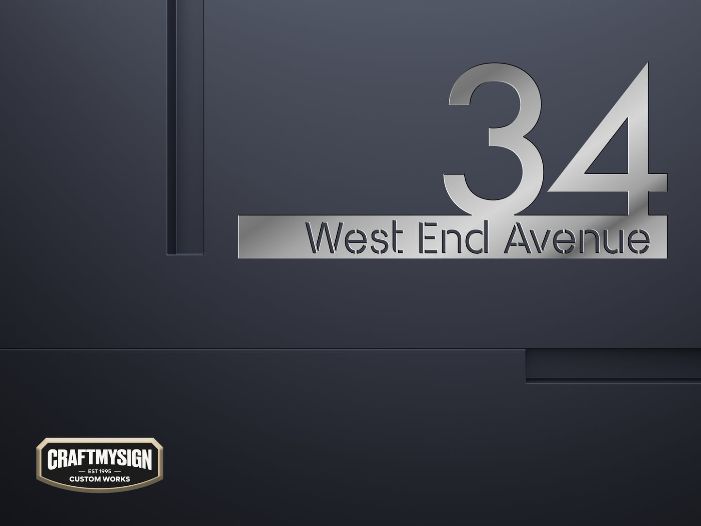 Modern House Address Metal Sign