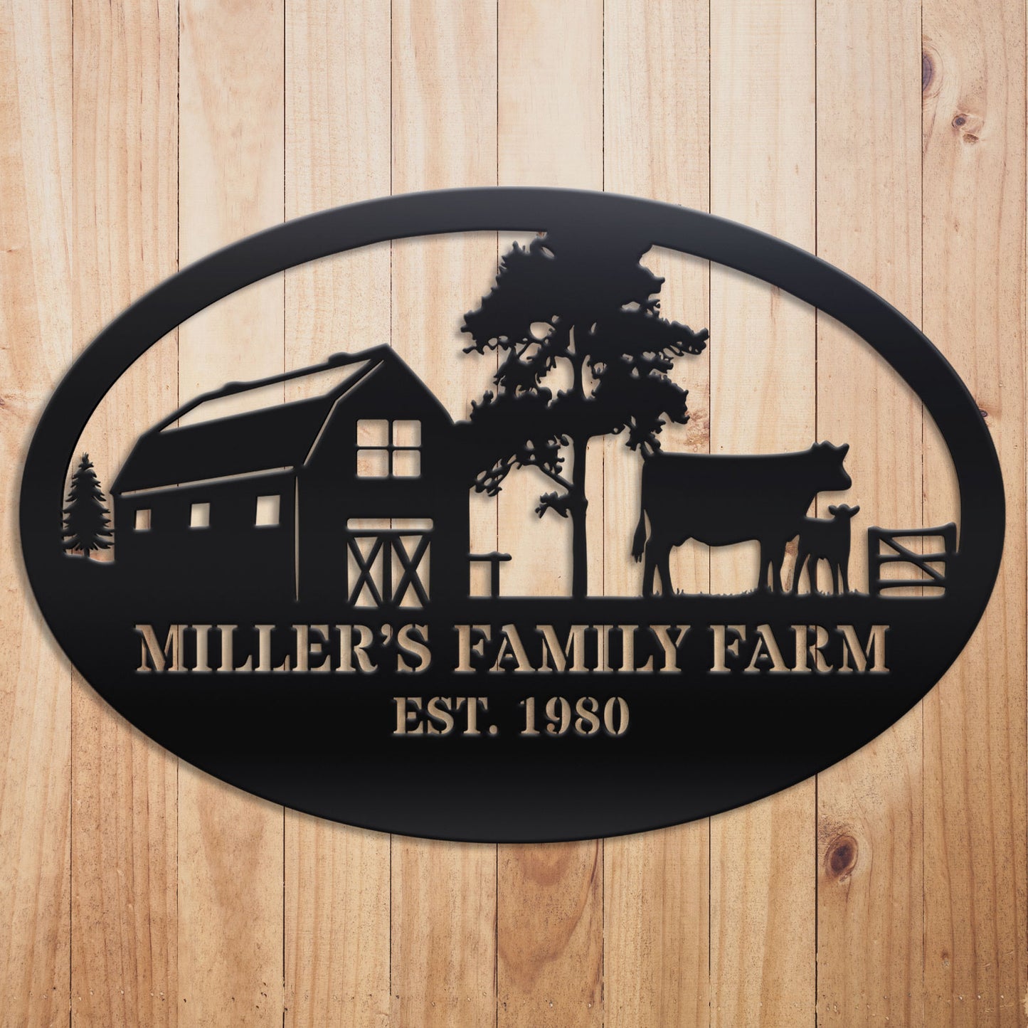 Barn Oval Metal Sign
