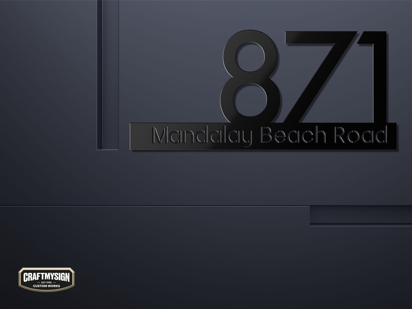 Modern House Address Metal Sign
