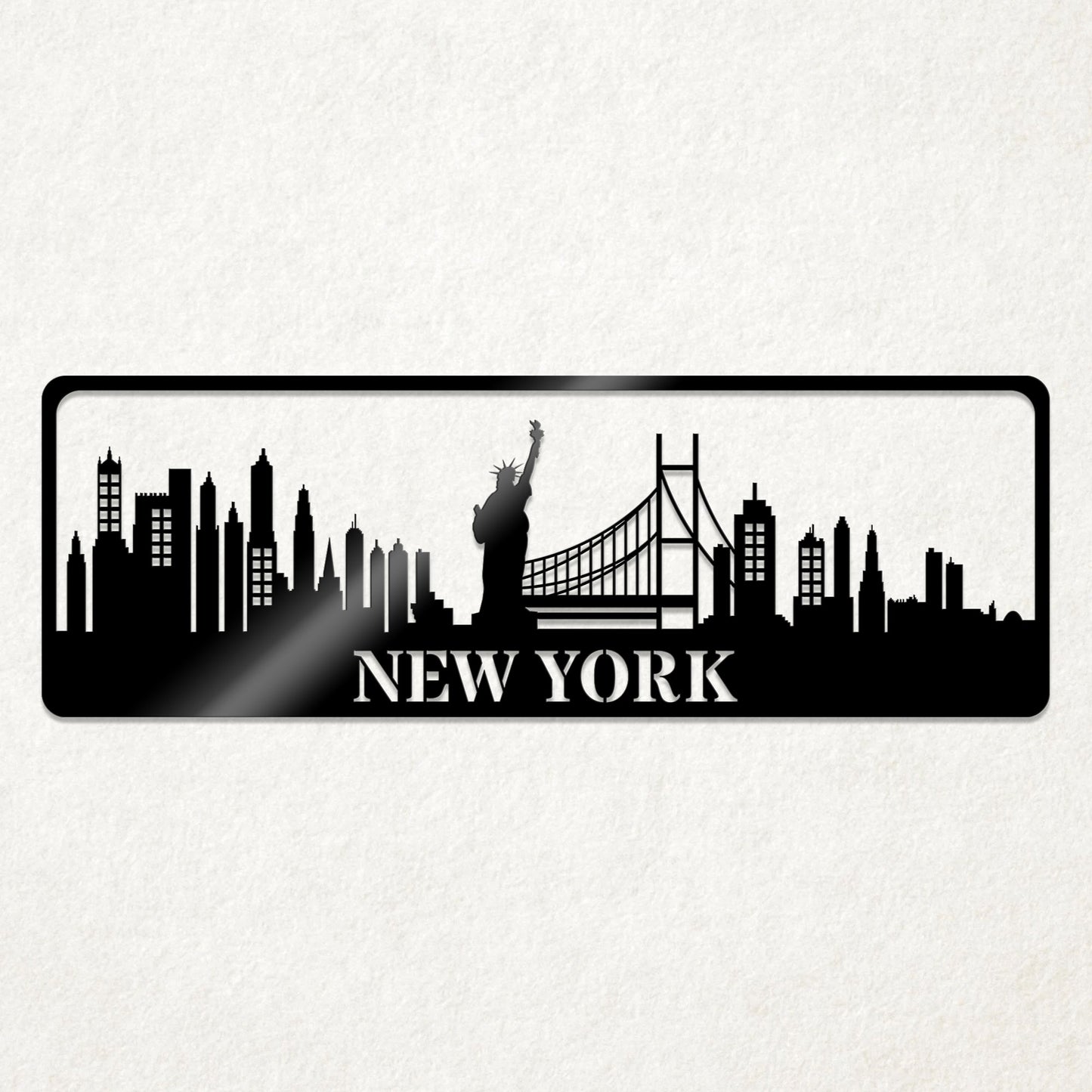 USA City Skylines Metal Sign