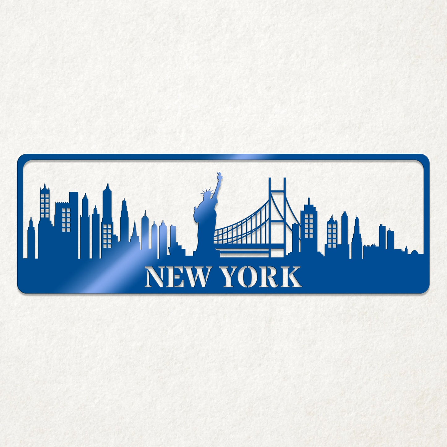 USA City Skylines Metal Sign
