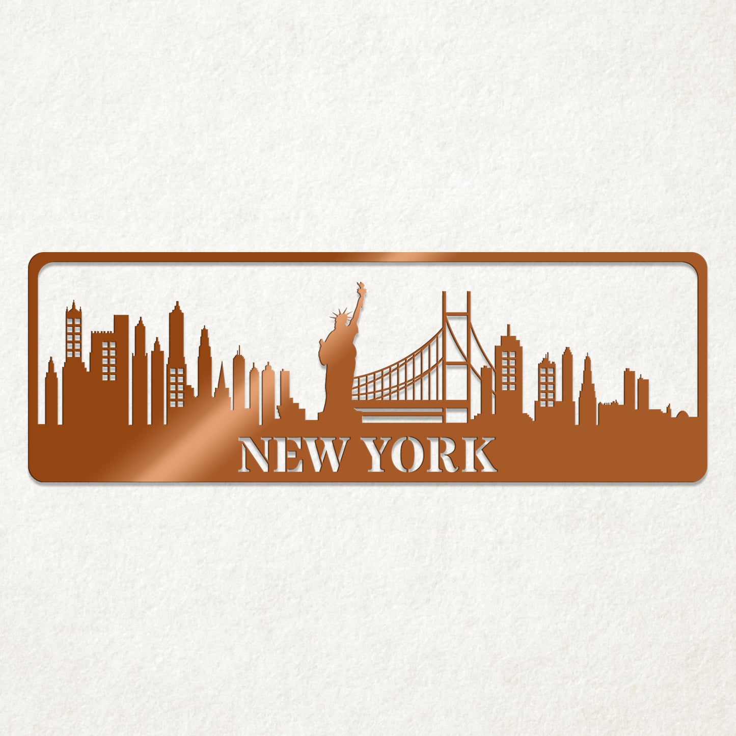 USA City Skylines Metal Sign