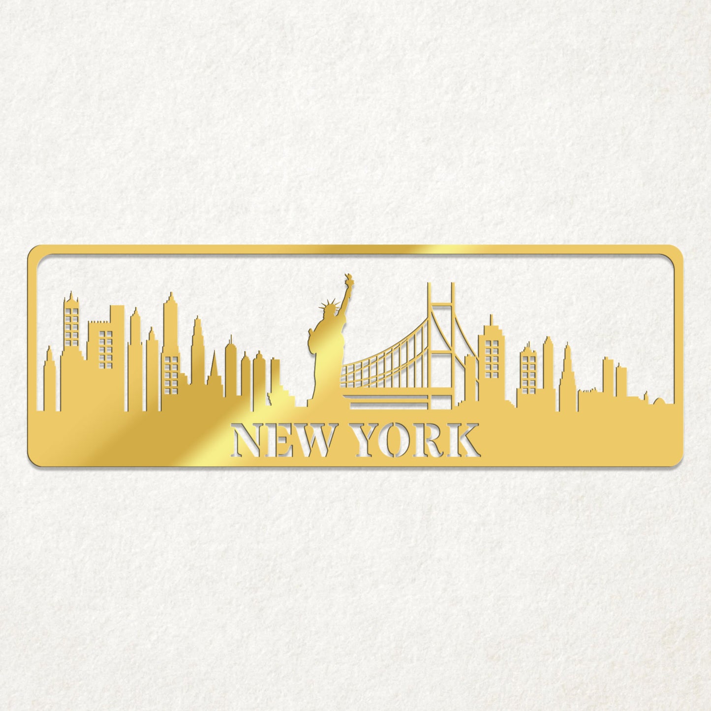 USA City Skylines Metal Sign