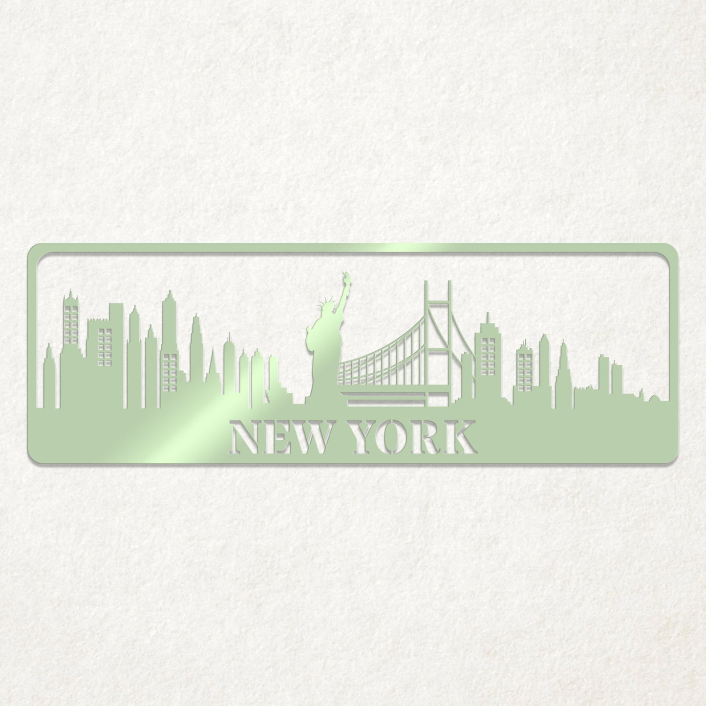 USA City Skylines Metal Sign