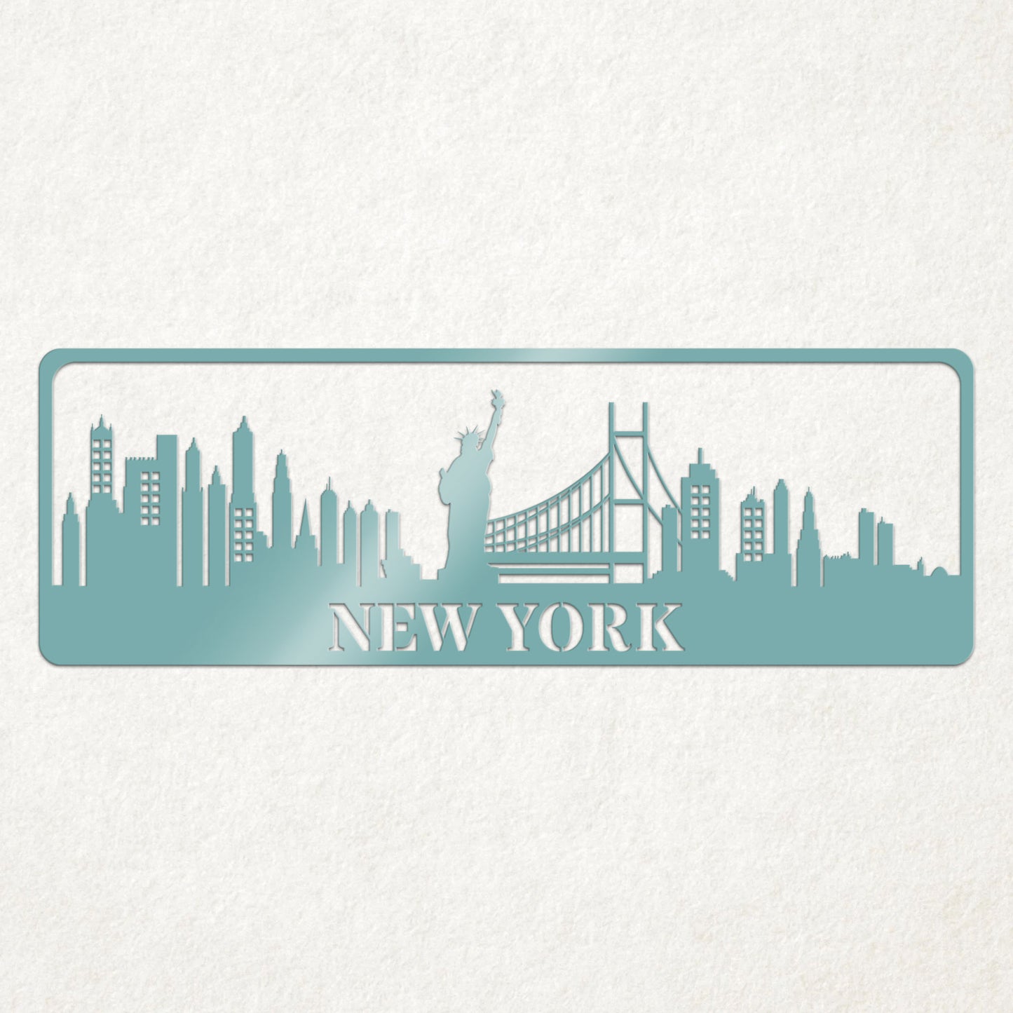 USA City Skylines Metal Sign
