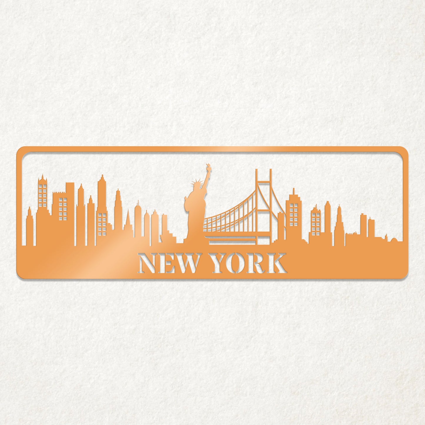 USA City Skylines Metal Sign