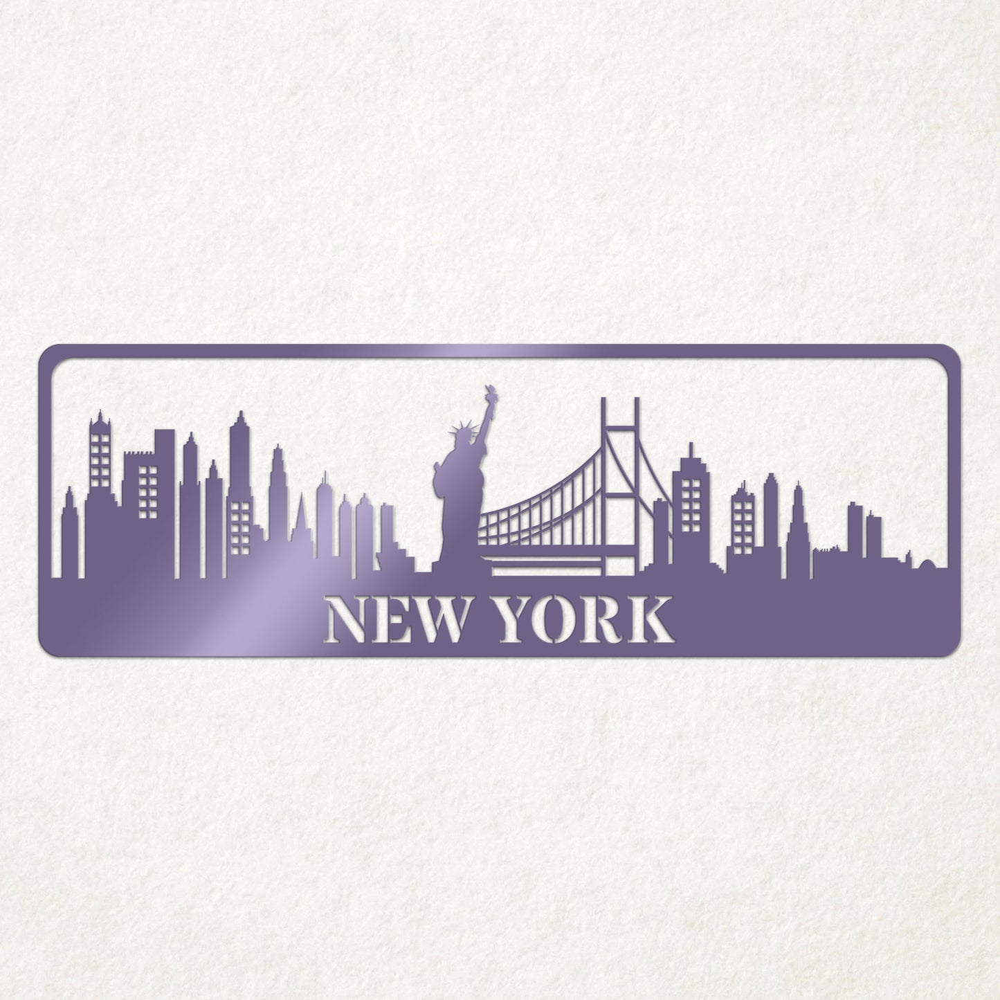 USA City Skylines Metal Sign
