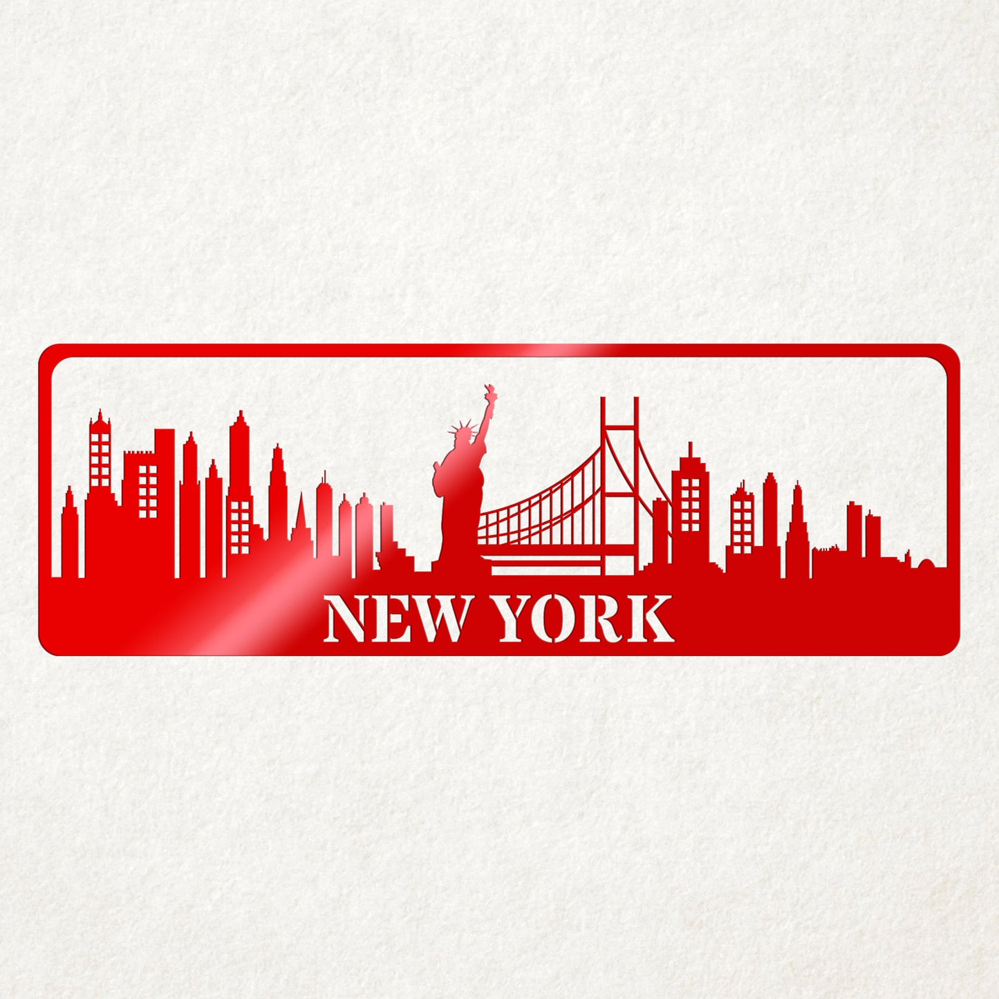 USA City Skylines Metal Sign