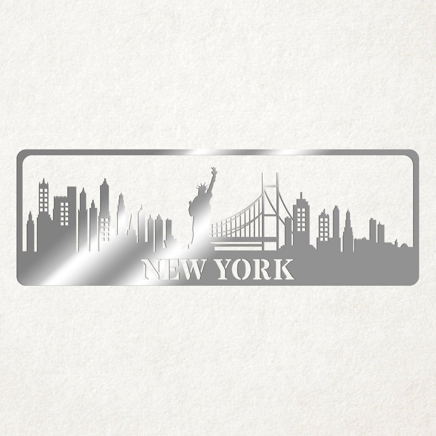 USA City Skylines Metal Sign