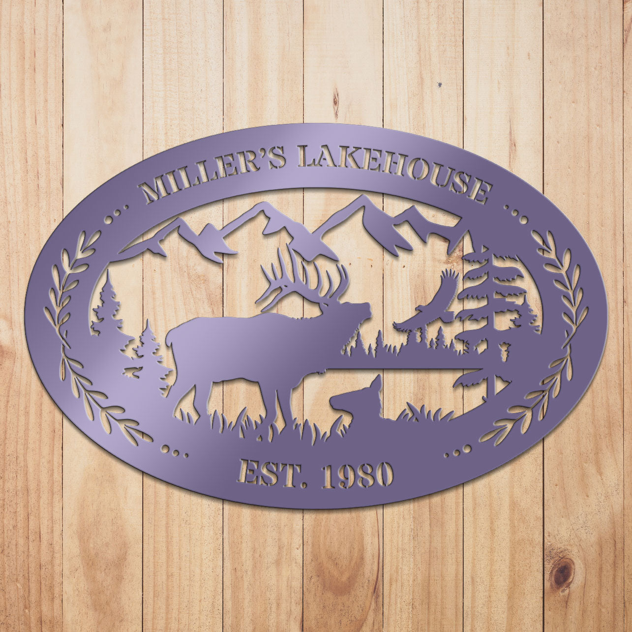 Elk Outdoor Oval Metal Sign