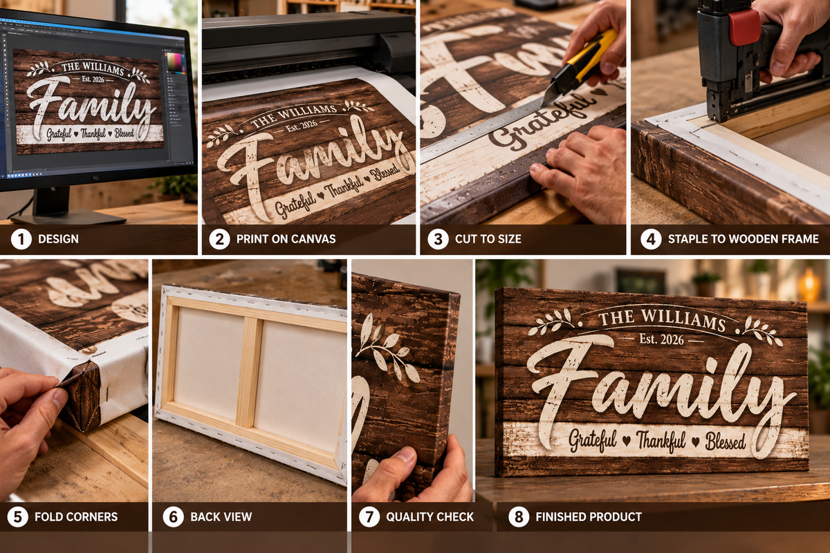 Personalized Family Canvas – Custom Family Name & Established Year
