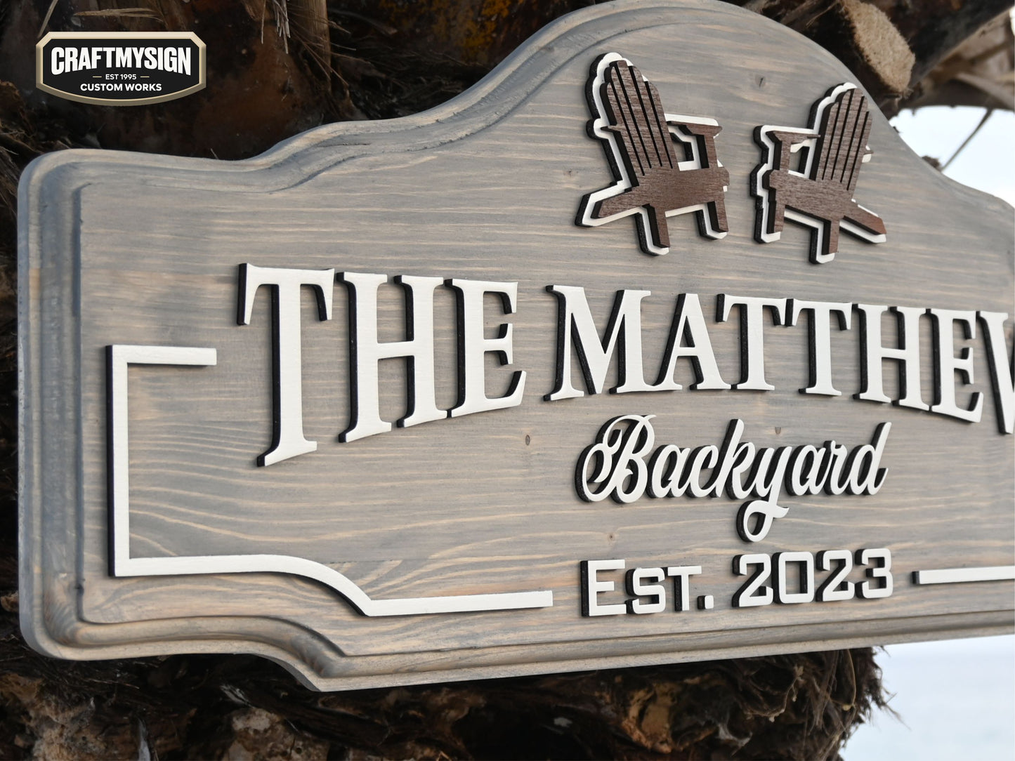Backyard Wooden Sign