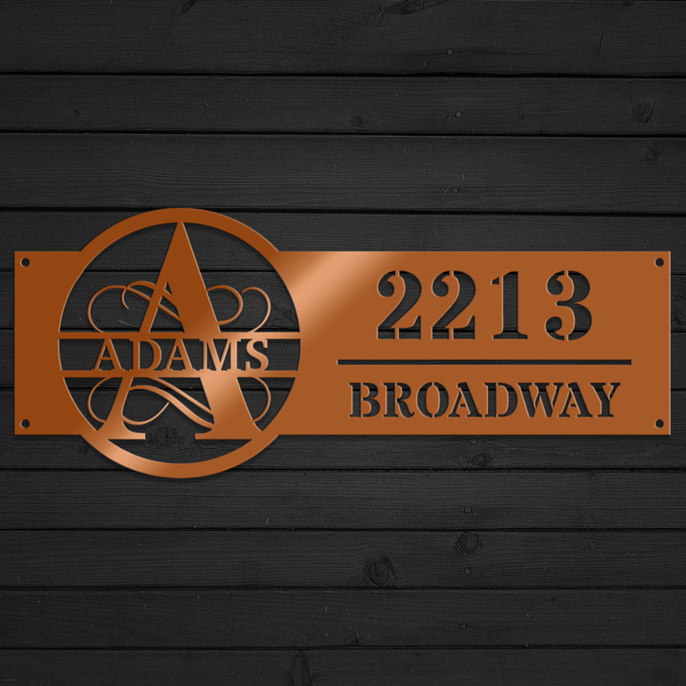 Family Name Address Metal Sign