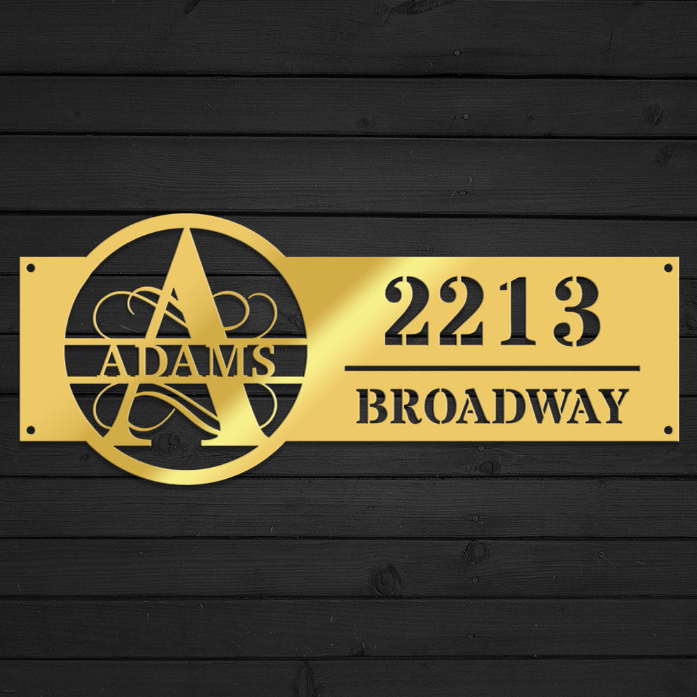 Family Name Address Metal Sign