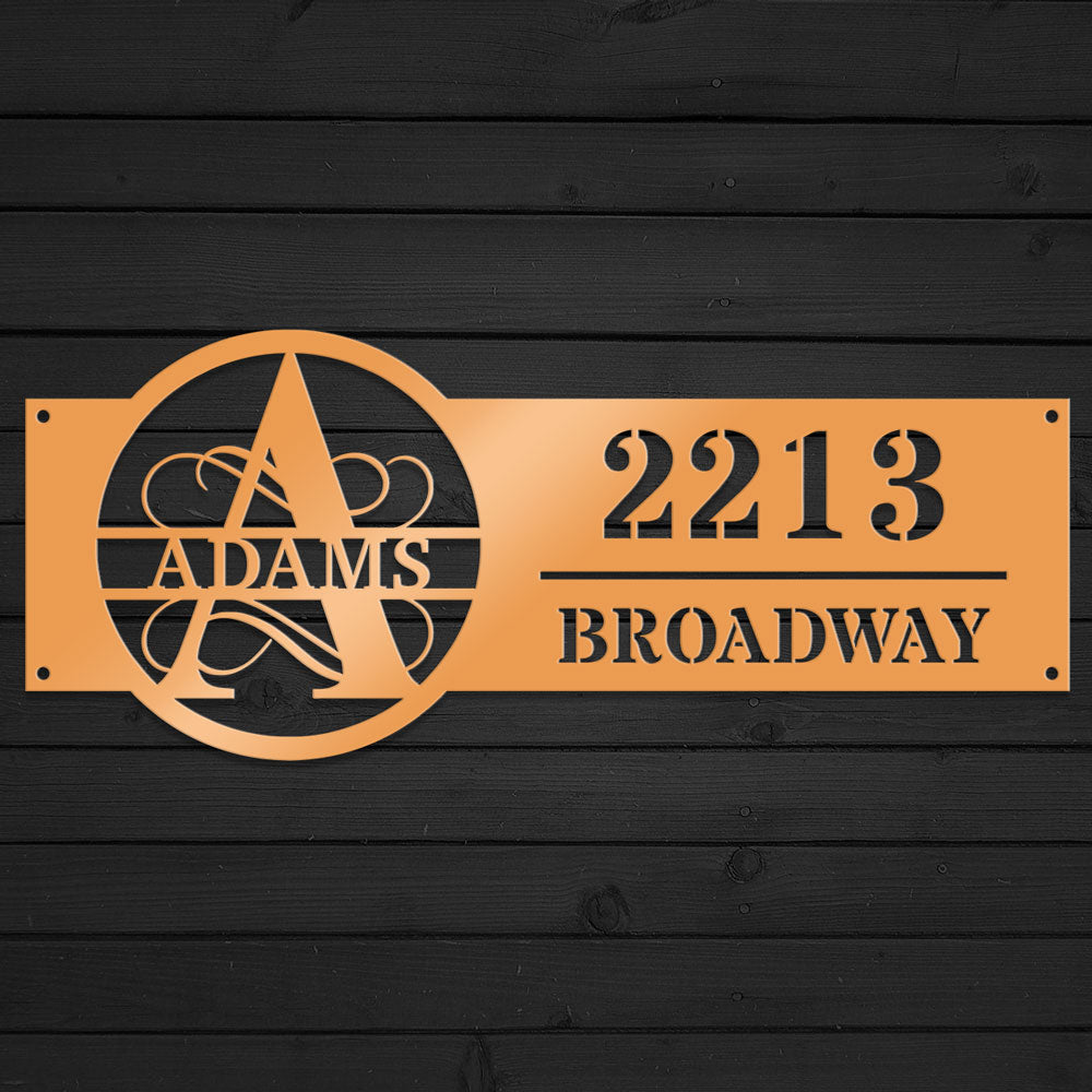 Family Name Address Metal Sign