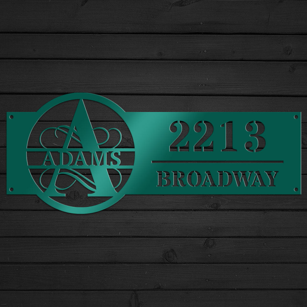 Family Name Address Metal Sign