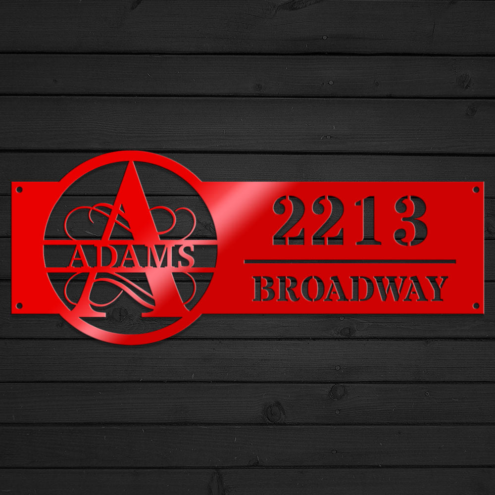 Family Name Address Metal Sign