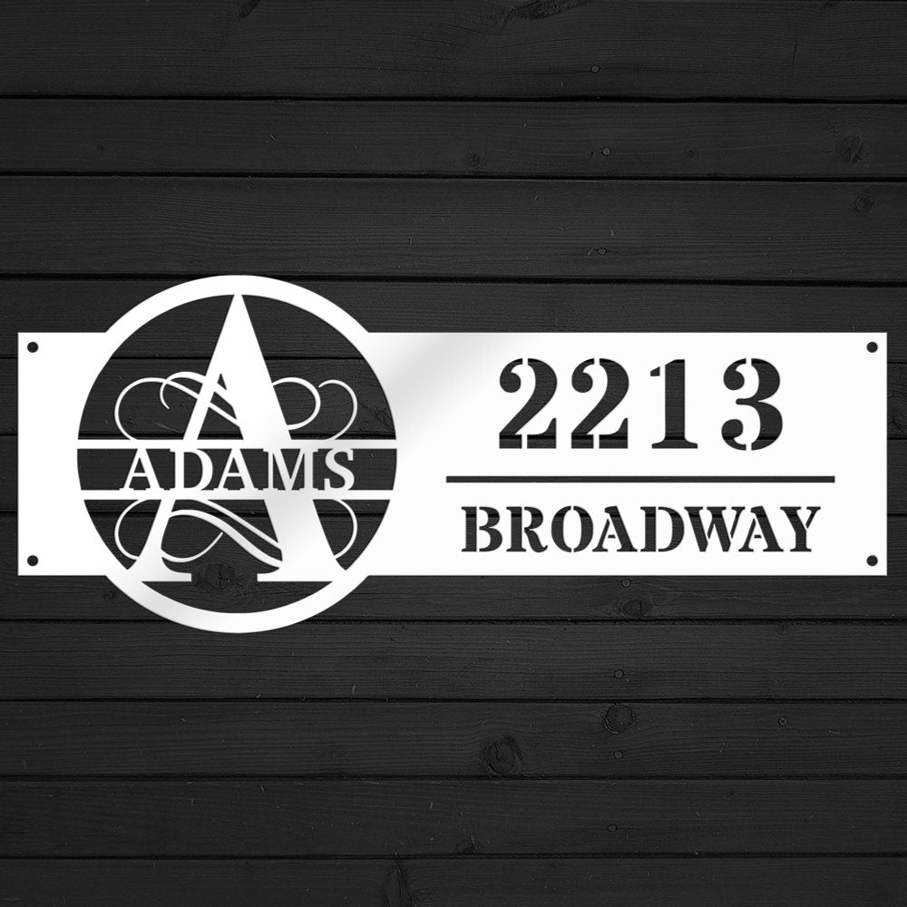 Family Name Address Metal Sign