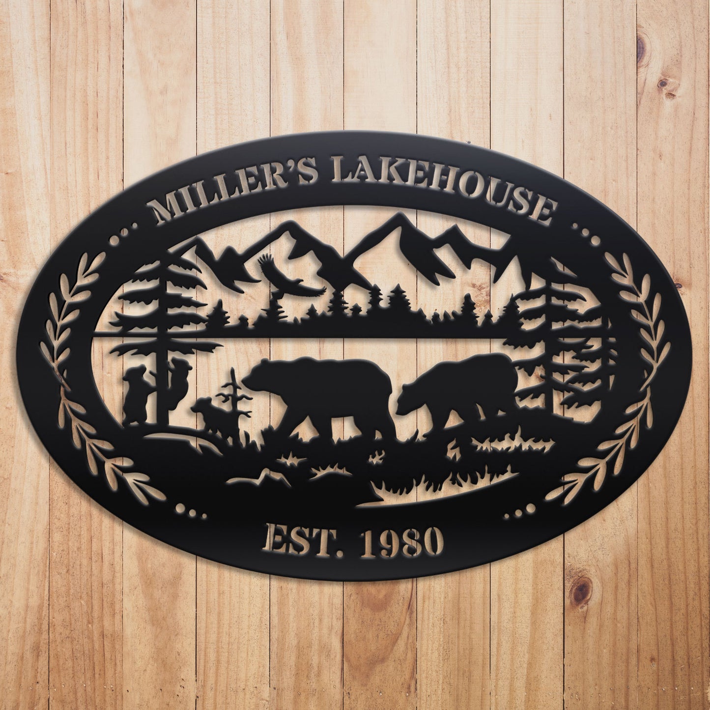 Outdoor Oval Metal Sign