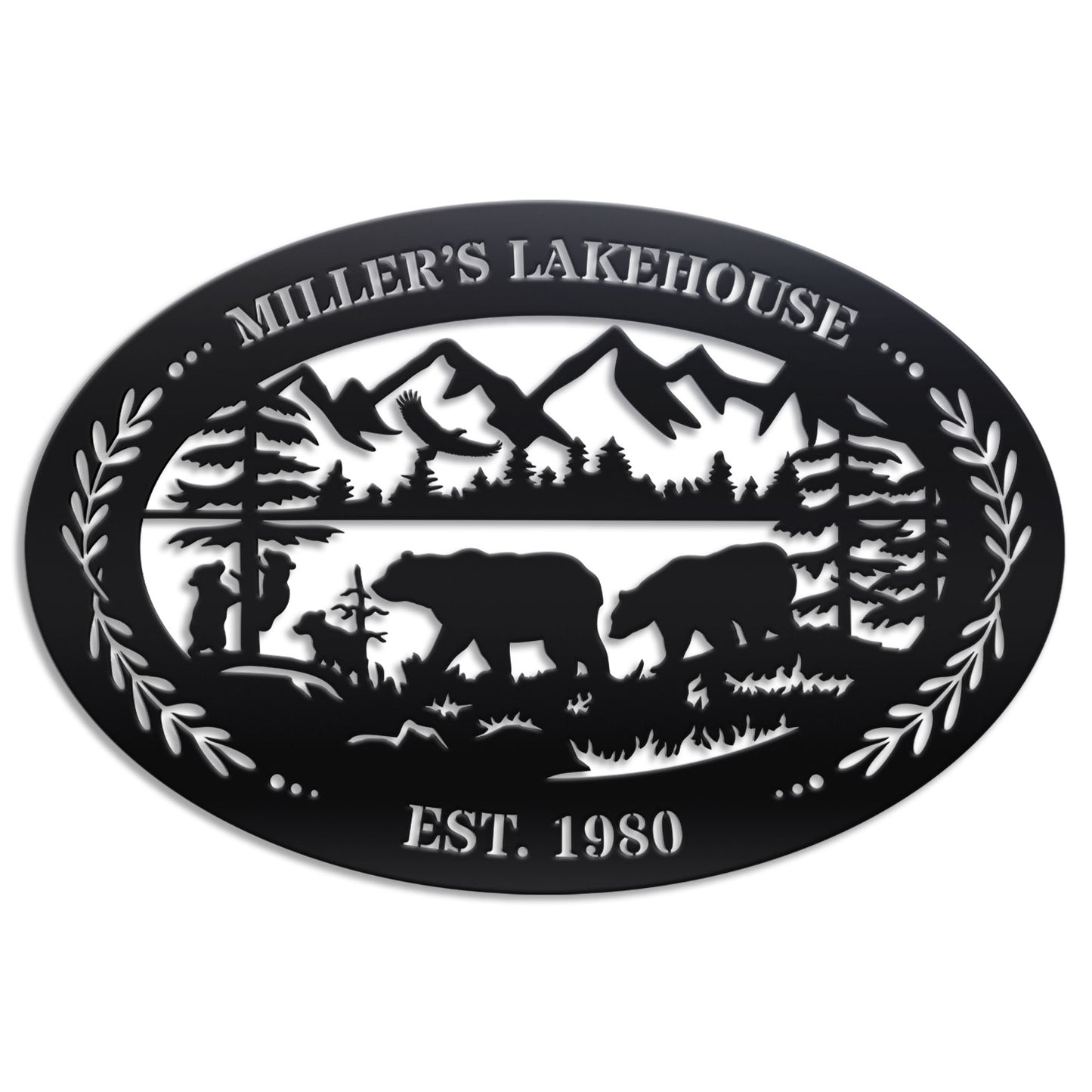 Outdoor Oval Metal Sign