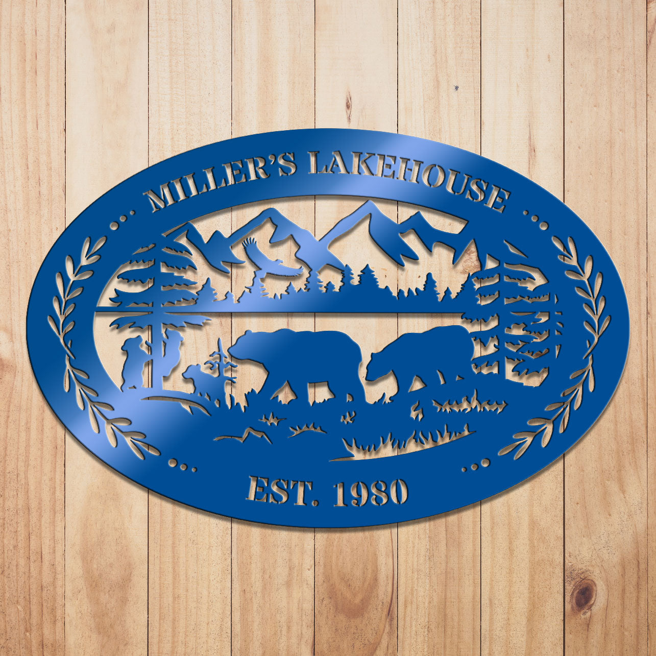 Outdoor Oval Metal Sign