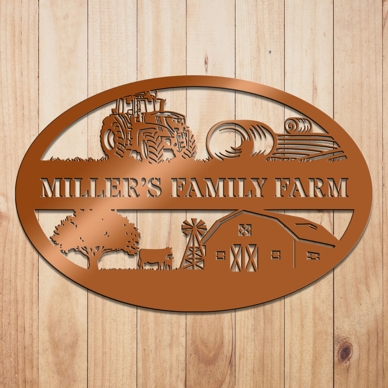 Farm Oval Metal Sign