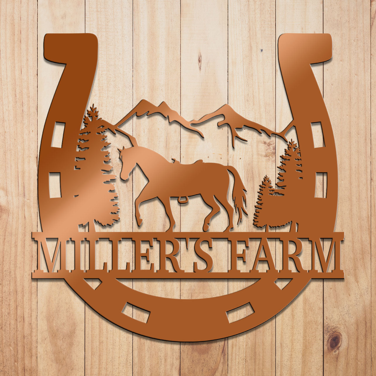 Horse Shoe Metal Sign