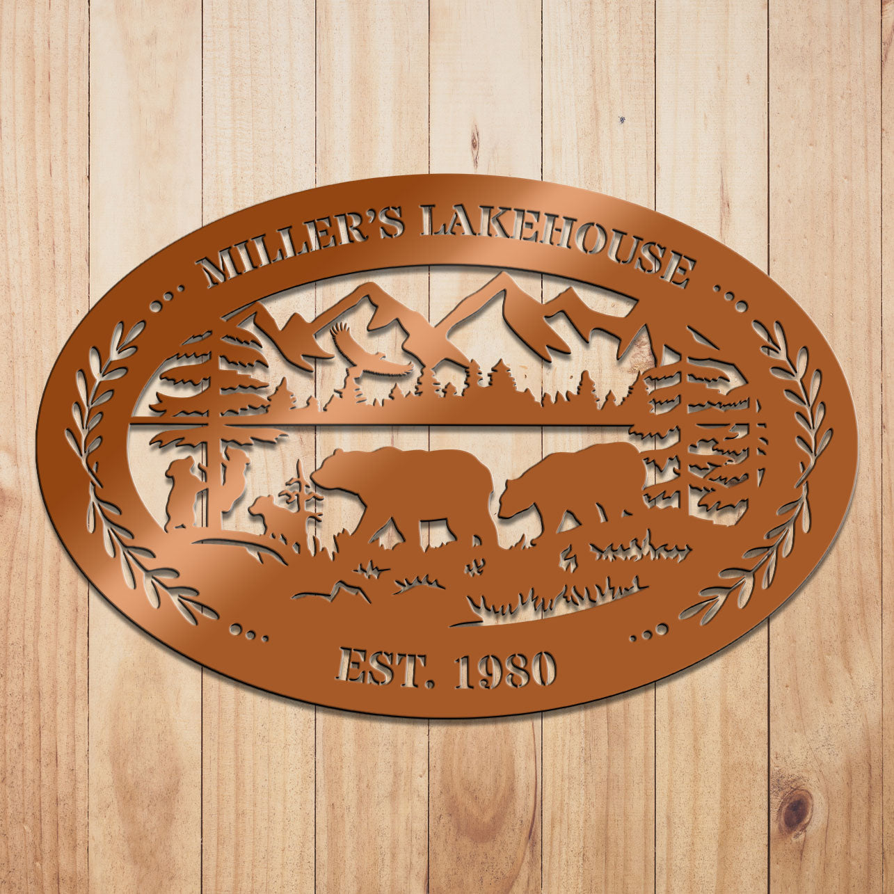 Outdoor Oval Metal Sign