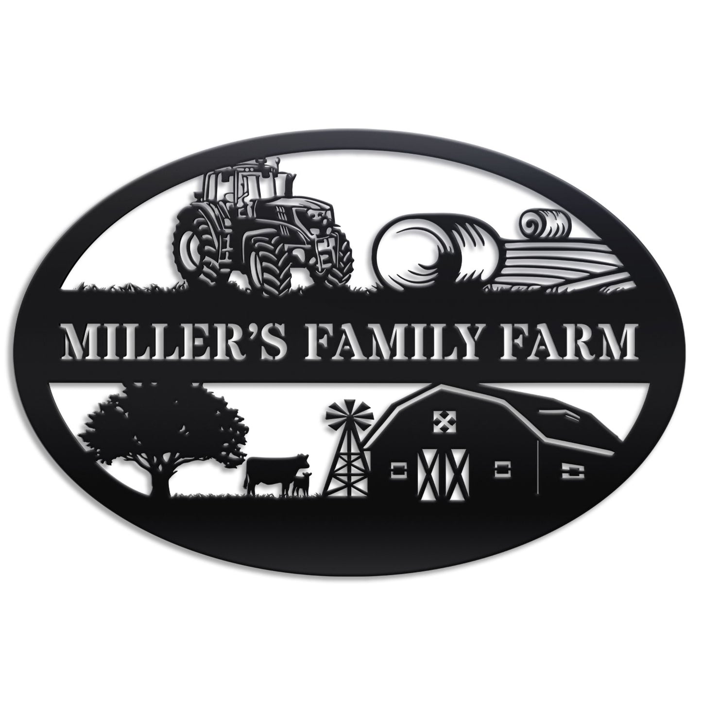 Farm Oval Metal Sign