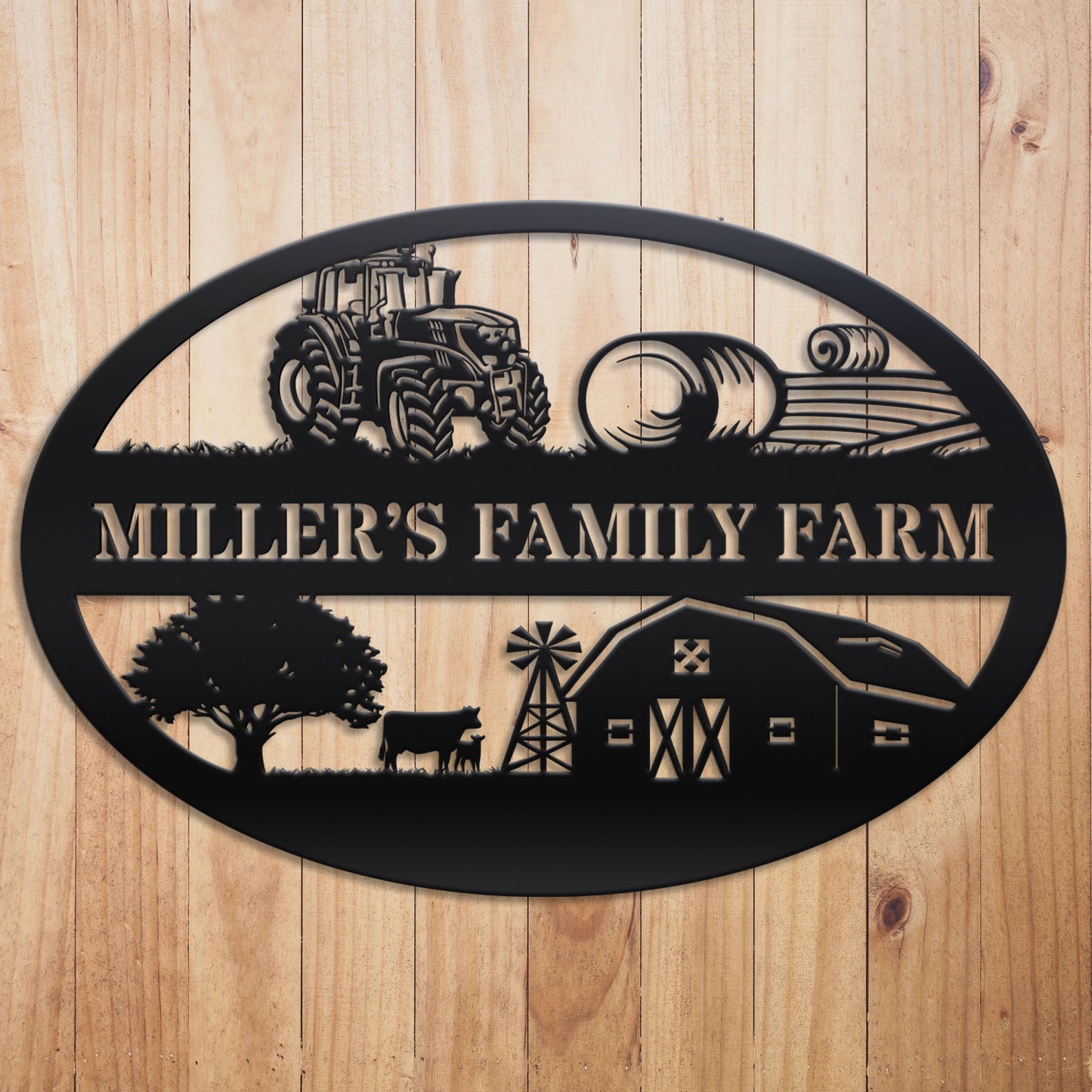 Farm Oval Metal Sign
