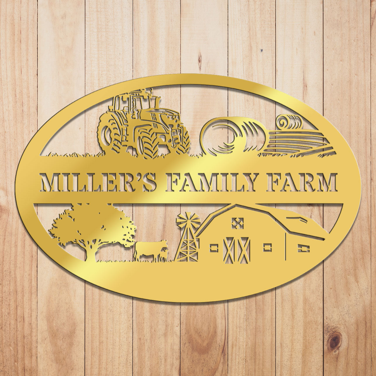 Farm Oval Metal Sign