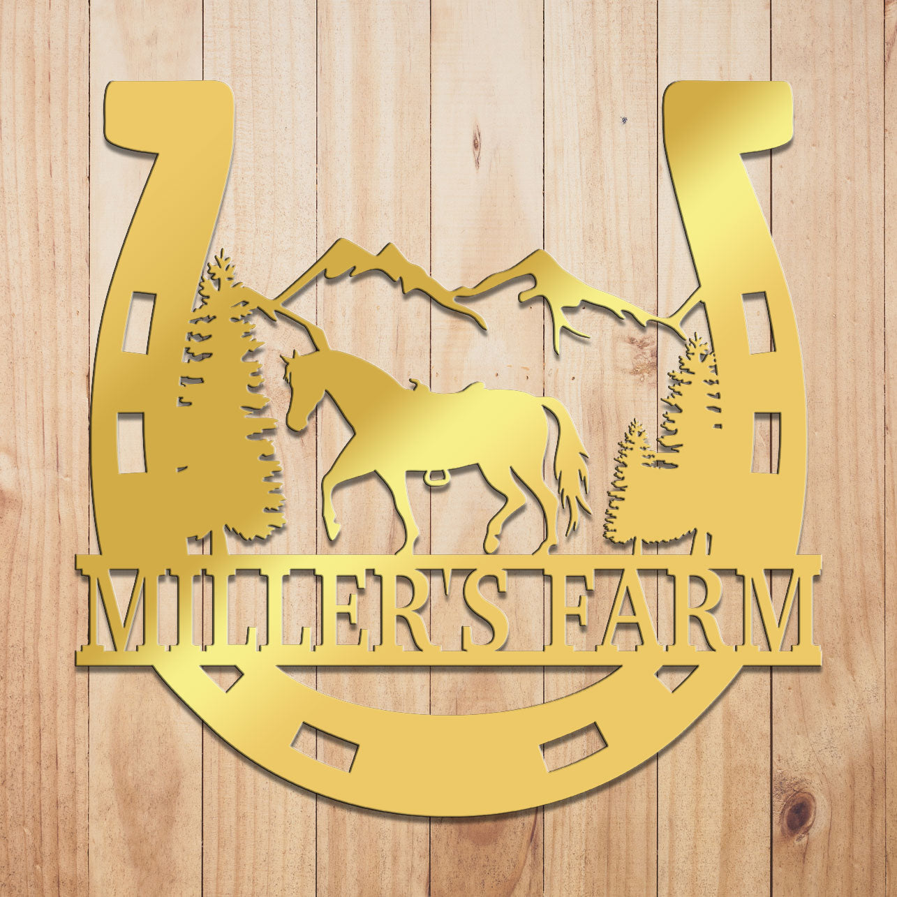 Horse Shoe Metal Sign