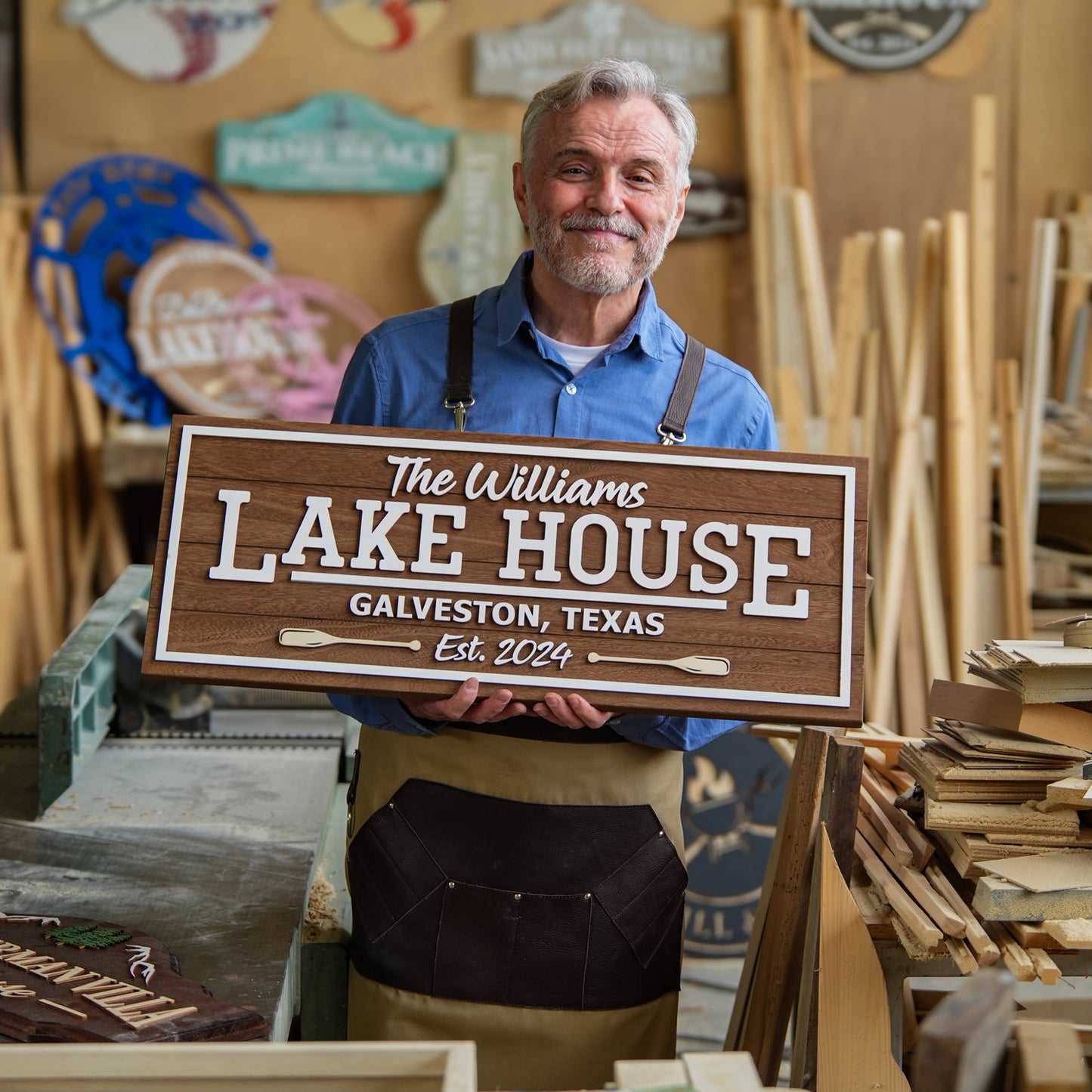 Rustic Lake House Wooden Sign