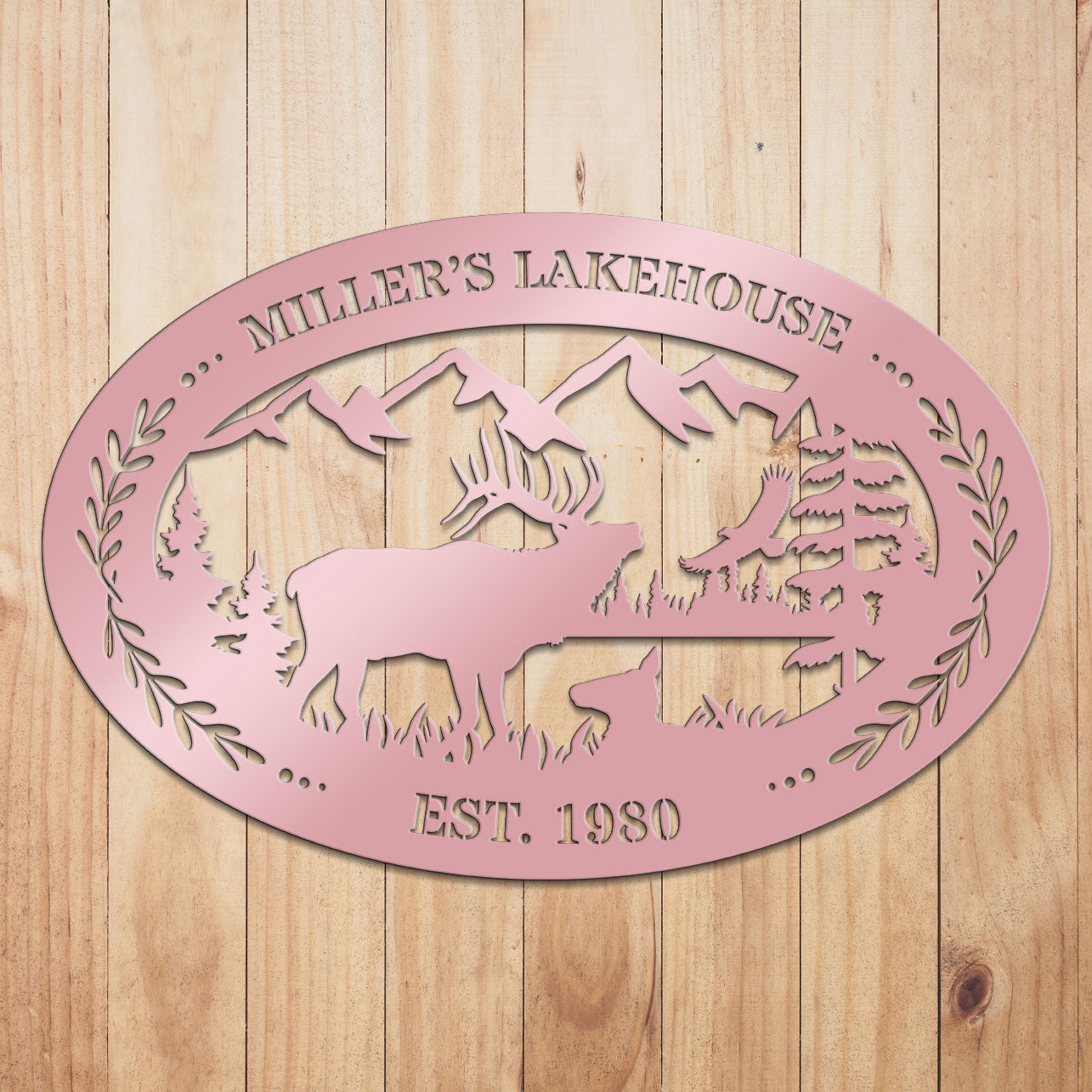Elk Outdoor Oval Metal Sign