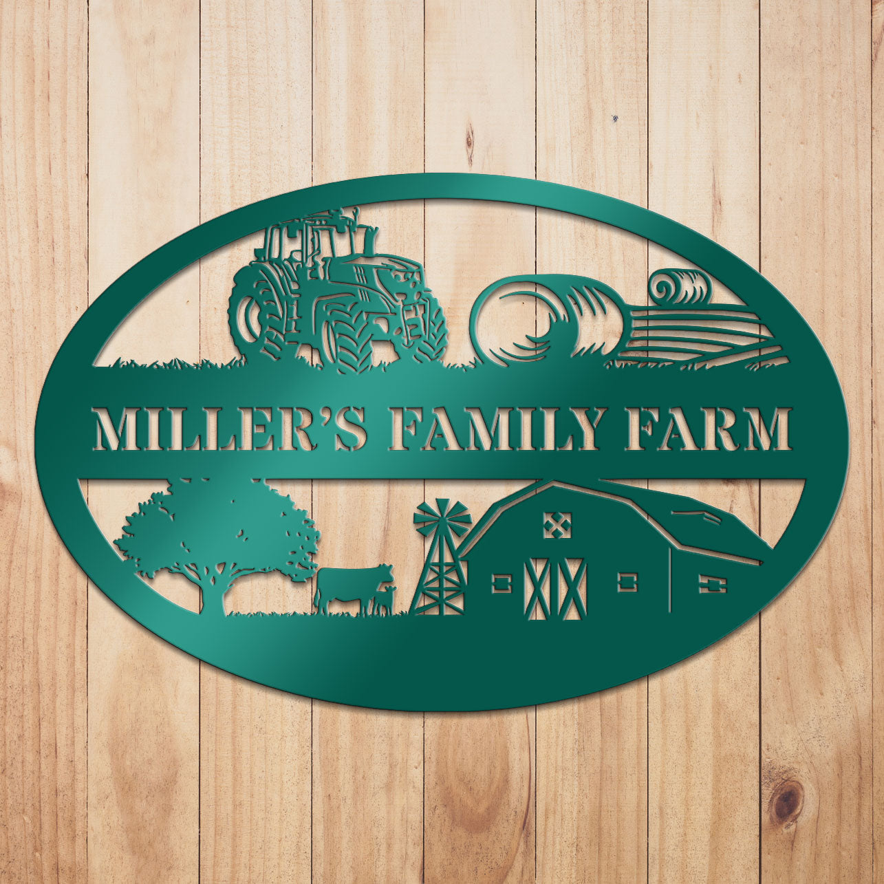 Farm Oval Metal Sign
