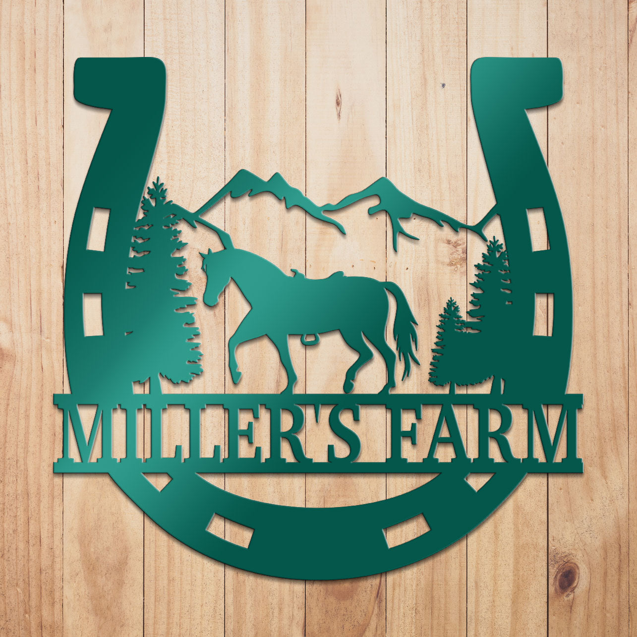 Horse Shoe Metal Sign