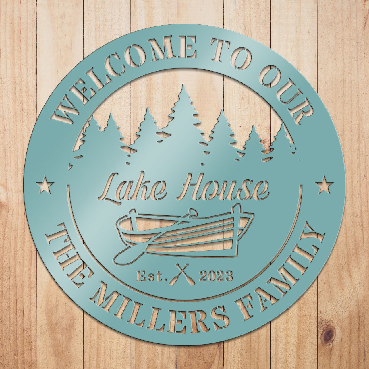 Boat Lakehouse Metal Sign
