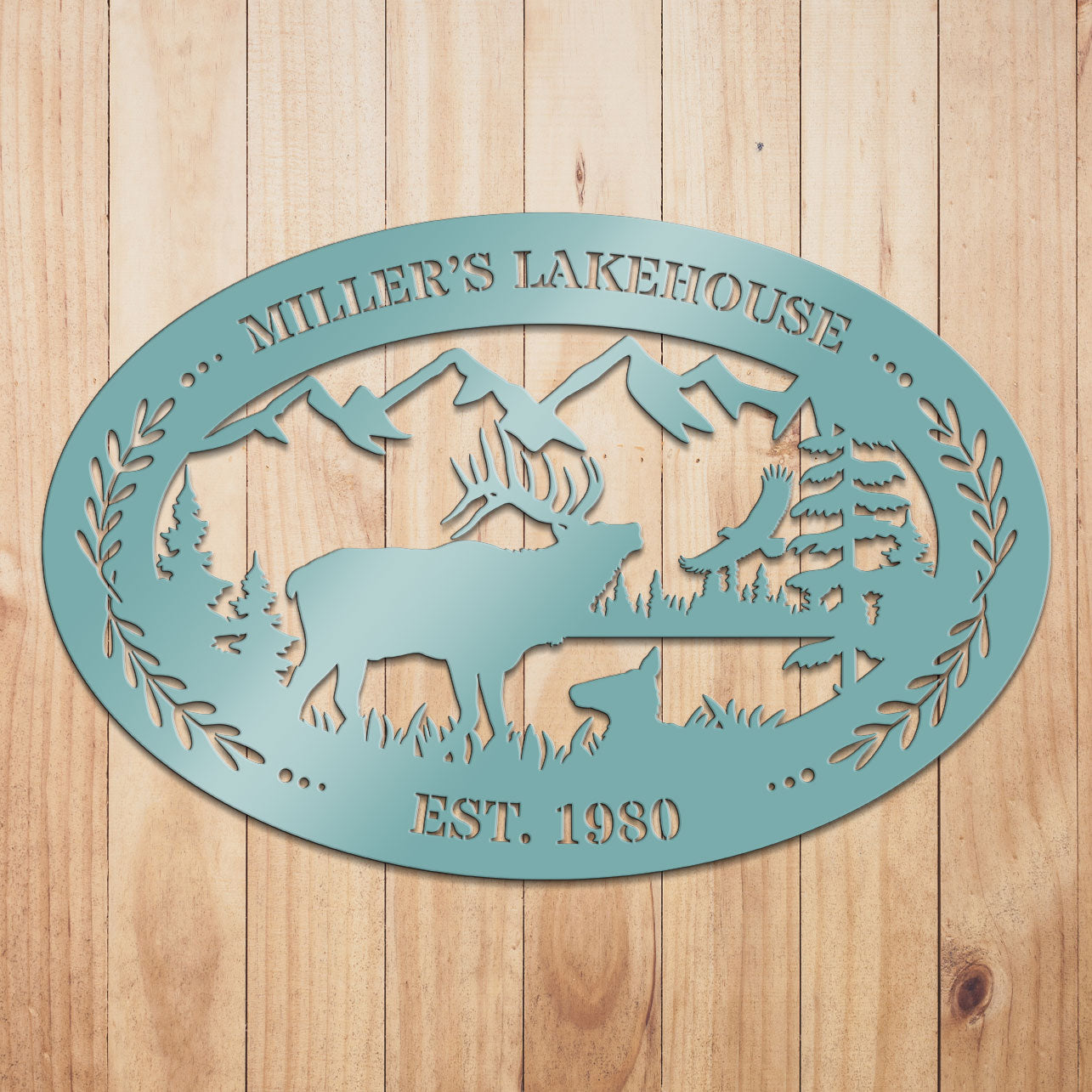 Elk Outdoor Oval Metal Sign