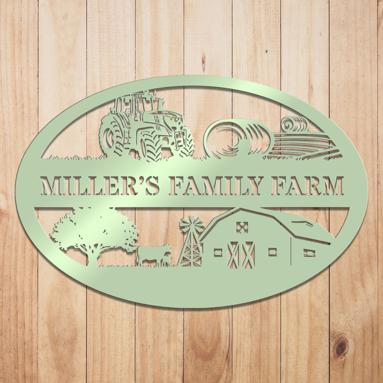 Farm Oval Metal Sign