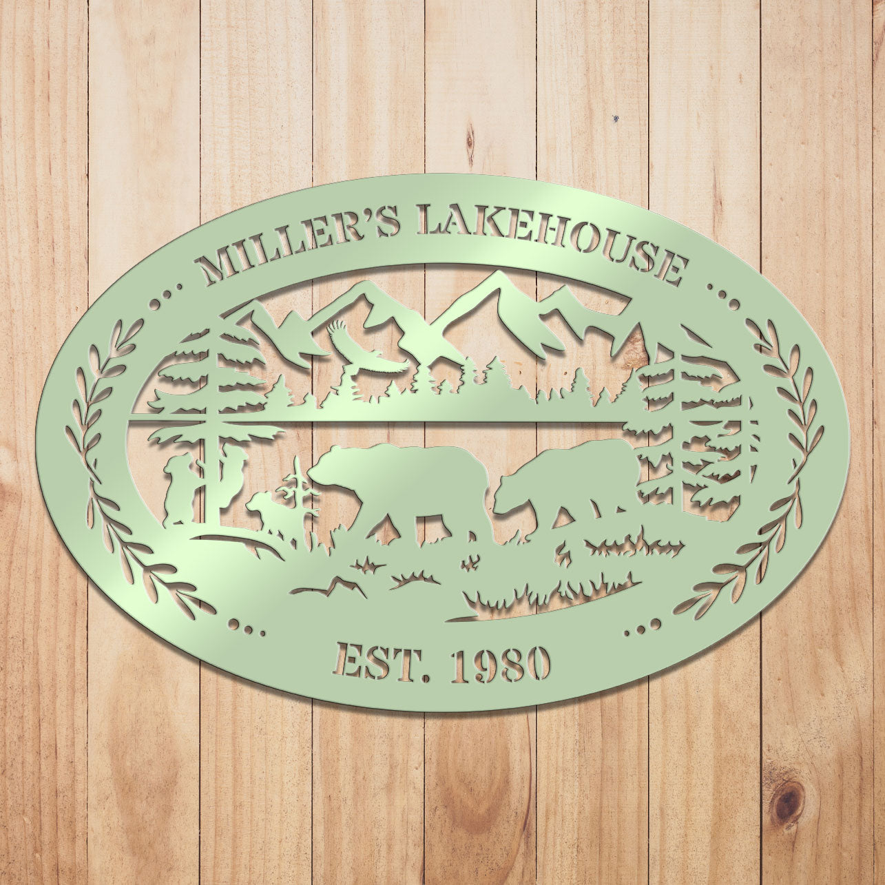 Outdoor Oval Metal Sign