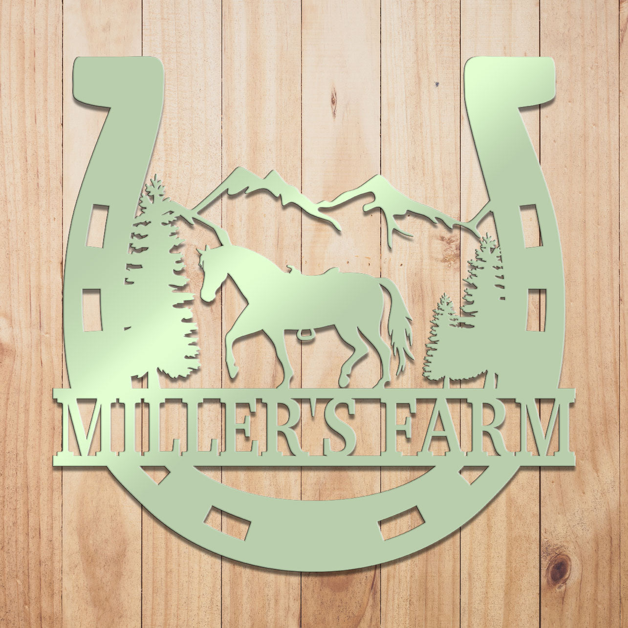 Horse Shoe Metal Sign