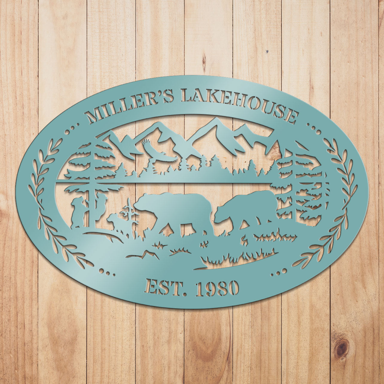 Outdoor Oval Metal Sign
